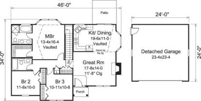 Floorplan 1 for House Plan #5633-00204