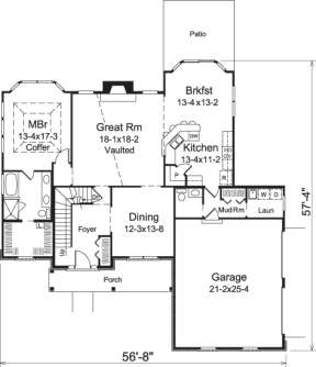 Floorplan 1 for House Plan #5633-00206