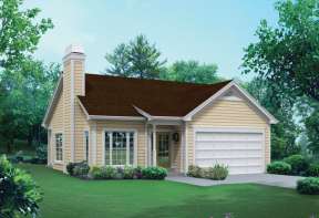 Narrow Lot House Plan #5633-00207 Elevation Photo