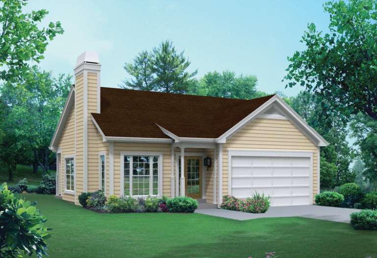 Narrow Lot House Plan #5633-00207 Elevation Photo