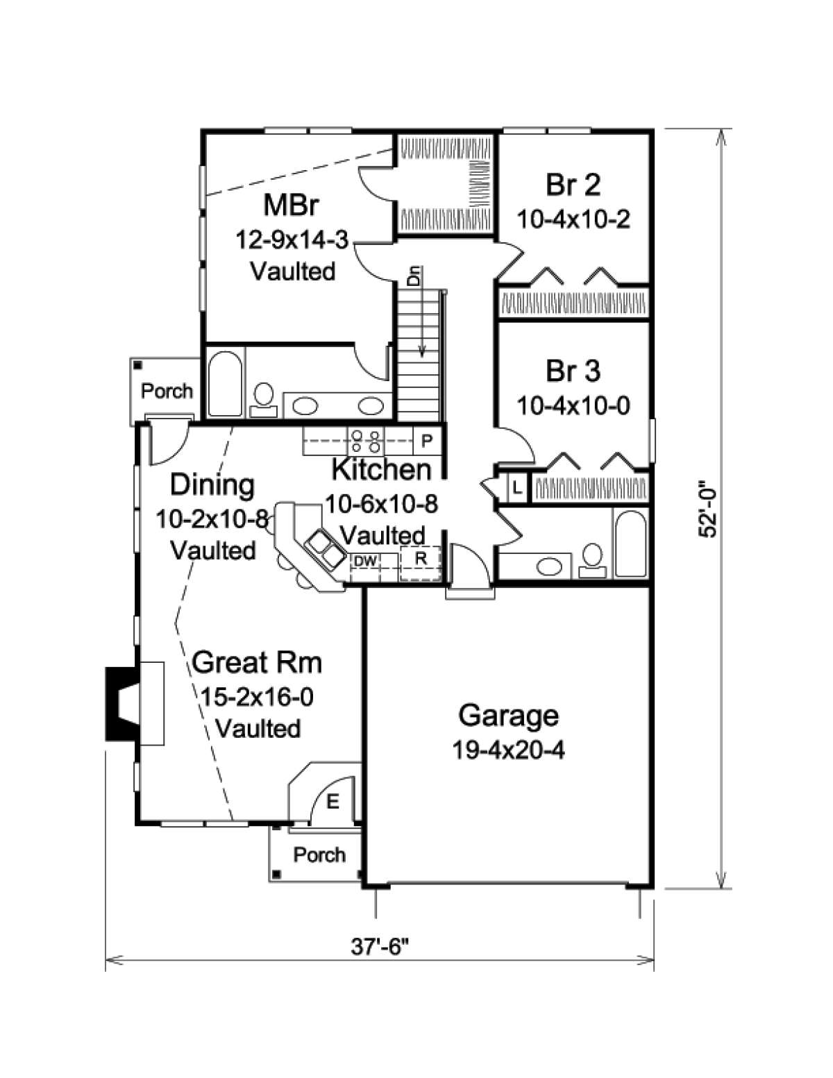 Floorplan 1 for House Plan #5633-00207