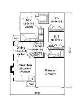 Floorplan 1 for House Plan #5633-00207