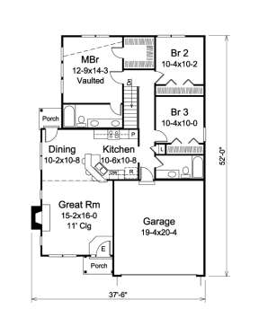Floorplan 1 for House Plan #5633-00209