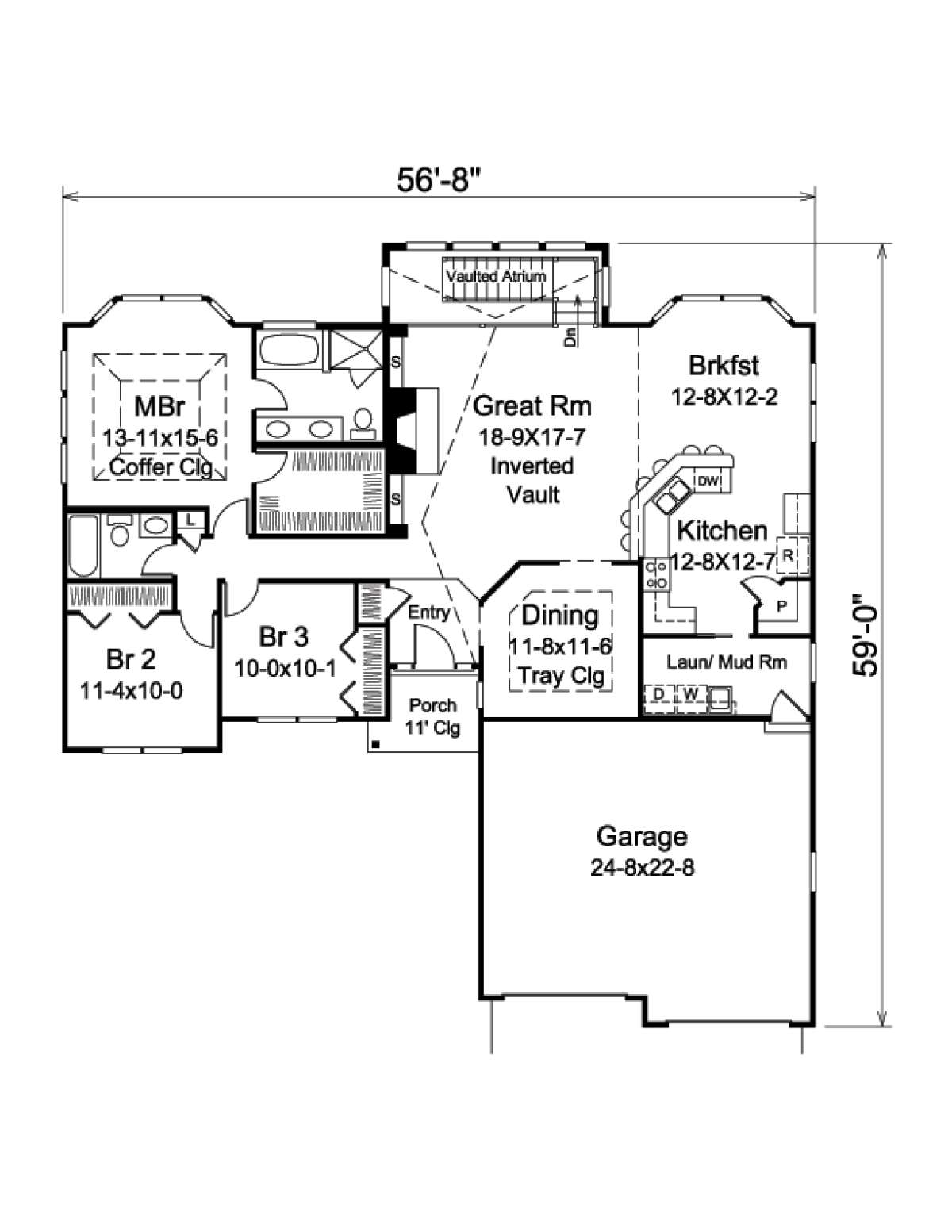 Floorplan 1 for House Plan #5633-00210
