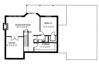 Basement Floor for House Plan #039-00205