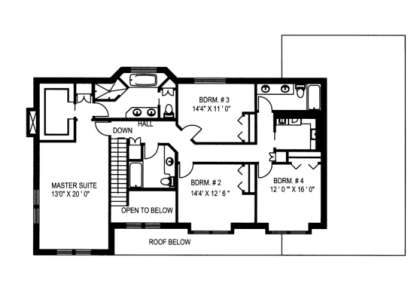 Second Floor for House Plan #039-00205