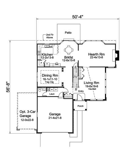 Floorplan 1 for House Plan #5633-00211