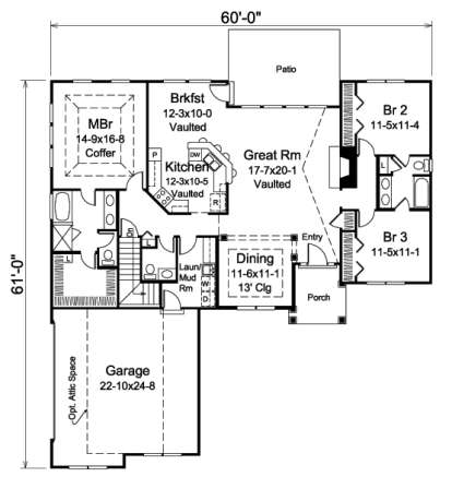 Floorplan 1 for House Plan #5633-00212