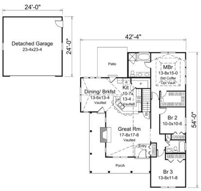 Floorplan 1 for House Plan #5633-00213