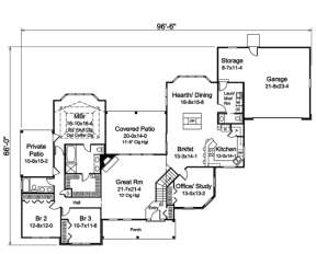 Floorplan 1 for House Plan #5633-00215