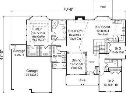 Floorplan 1 for House Plan #5633-00217