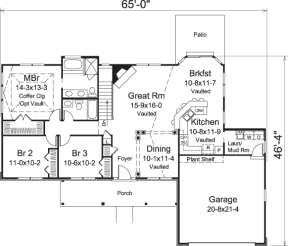 Floorplan 1 for House Plan #5633-00218