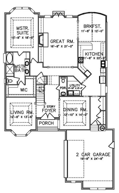 Floorplan 1 for House Plan #6819-00023