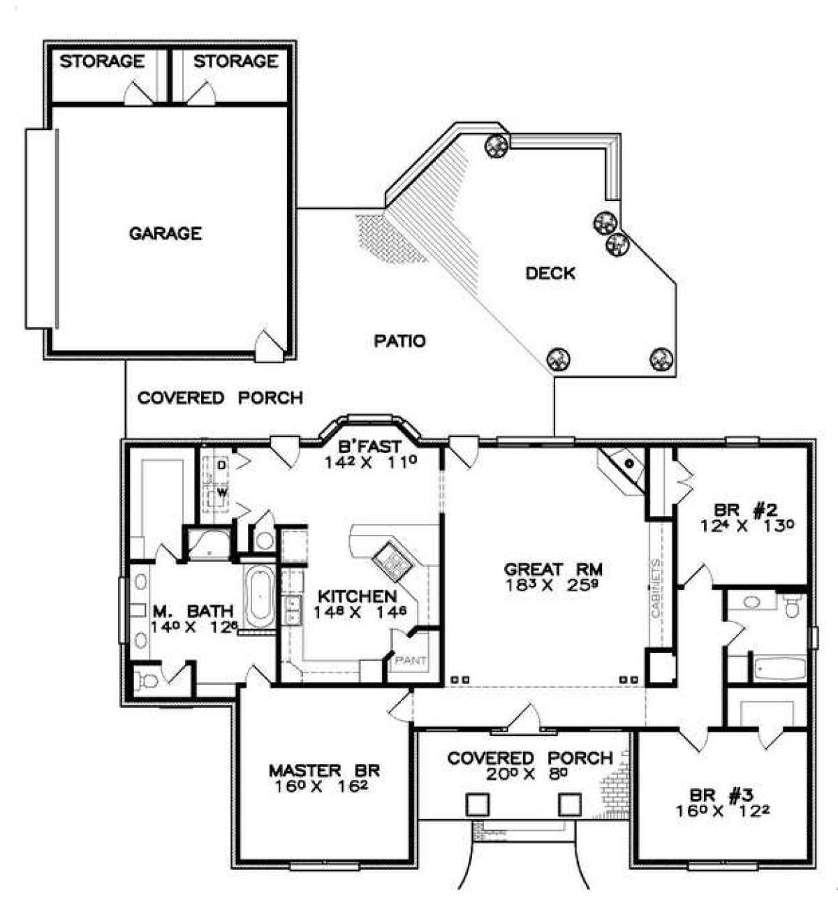 Floorplan 1 for House Plan #6471-00075