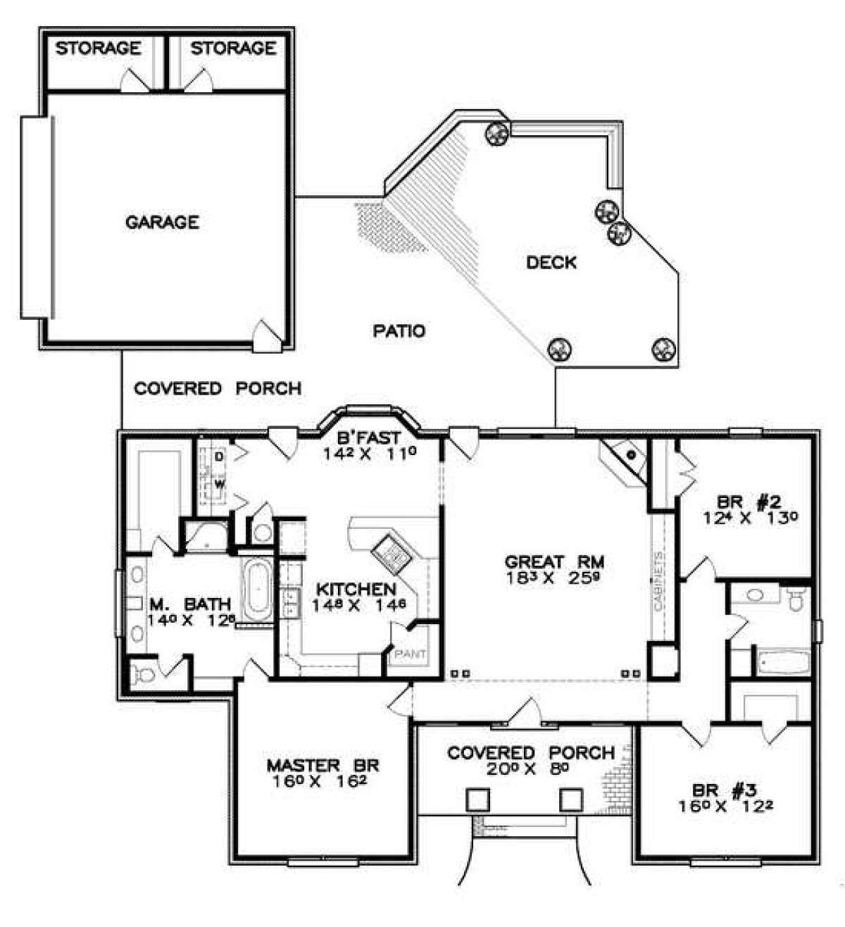 Floorplan 1 for House Plan #6471-00076