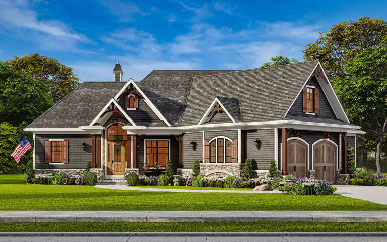 House Plan House Plan #14701 Angled Front Elevation