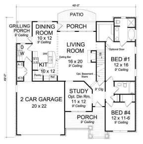 Floorplan 1 for House Plan #4848-00308