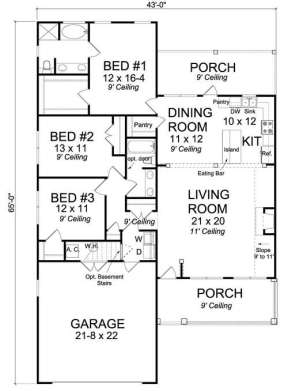 Floorplan 1 for House Plan #4848-00312