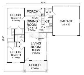 Floorplan 1 for House Plan #4848-00314