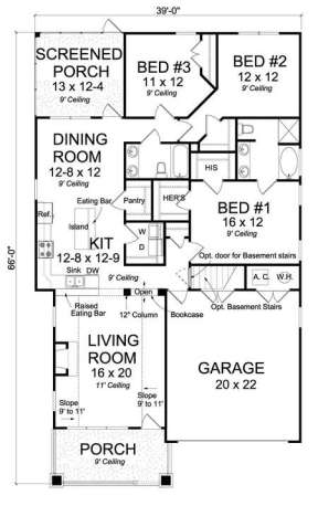 Floorplan 1 for House Plan #4848-00316