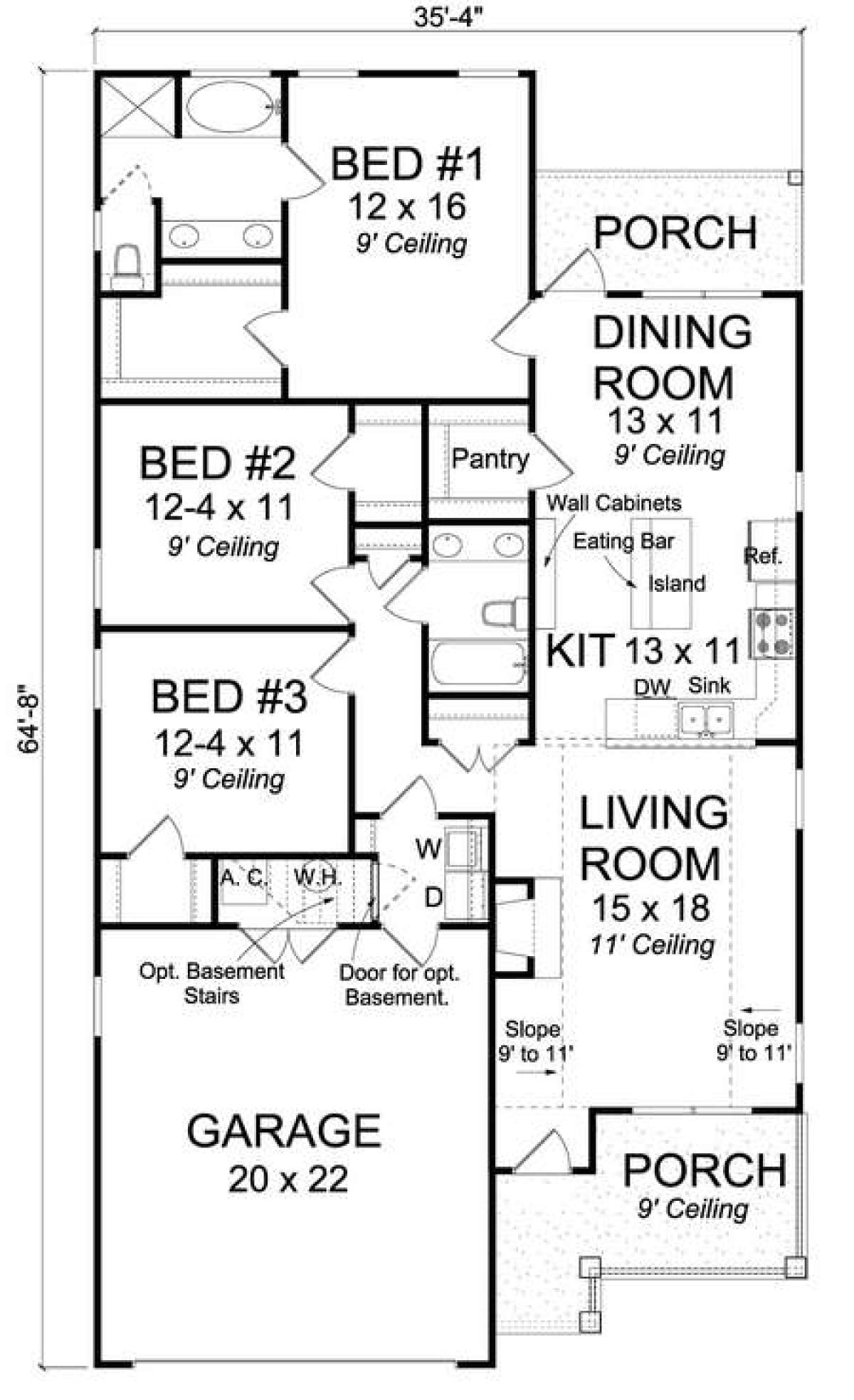 Floorplan 1 for House Plan #4848-00317