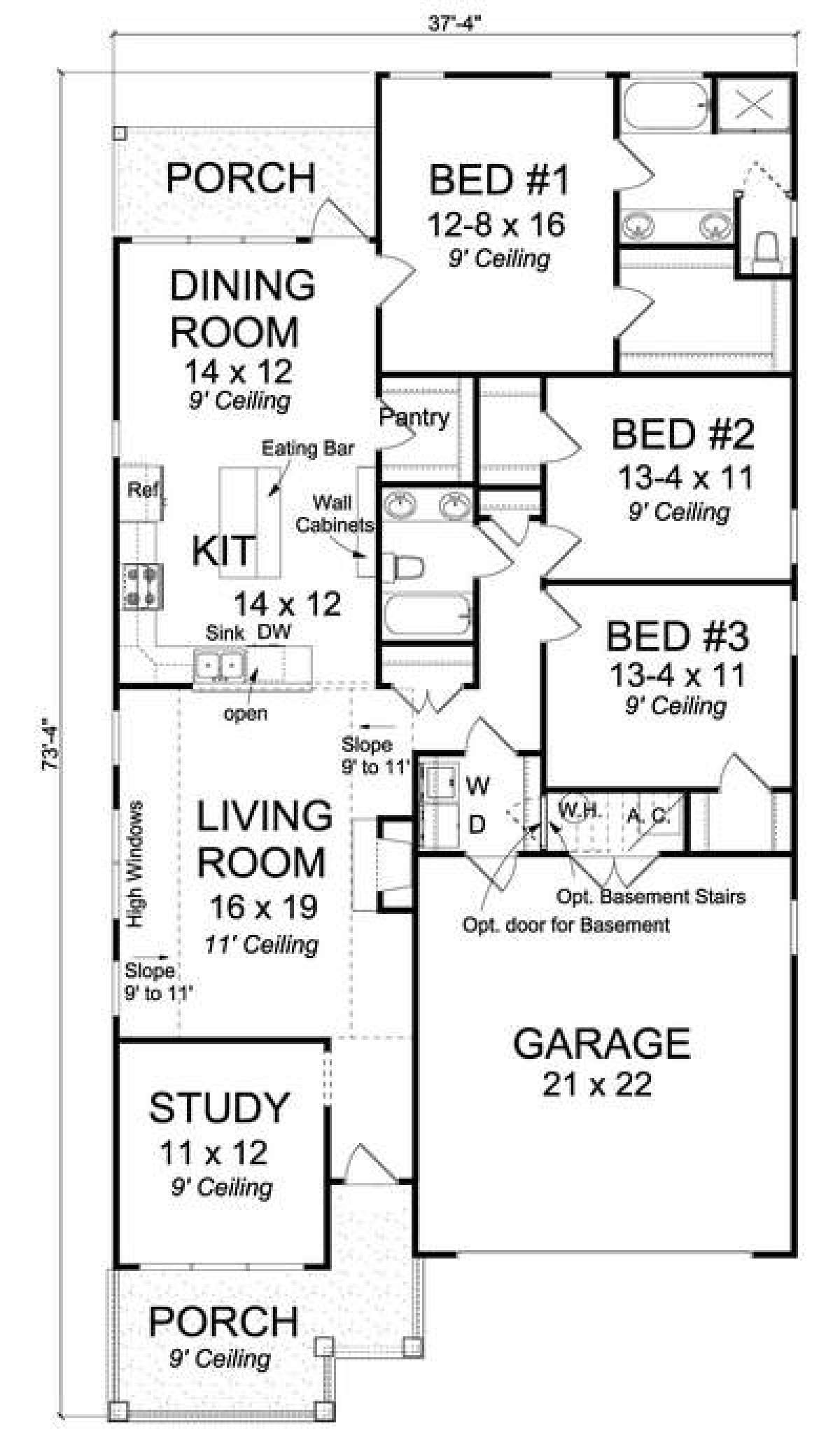 Floorplan 1 for House Plan #4848-00318