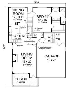 Floorplan 1 for House Plan #4848-00319
