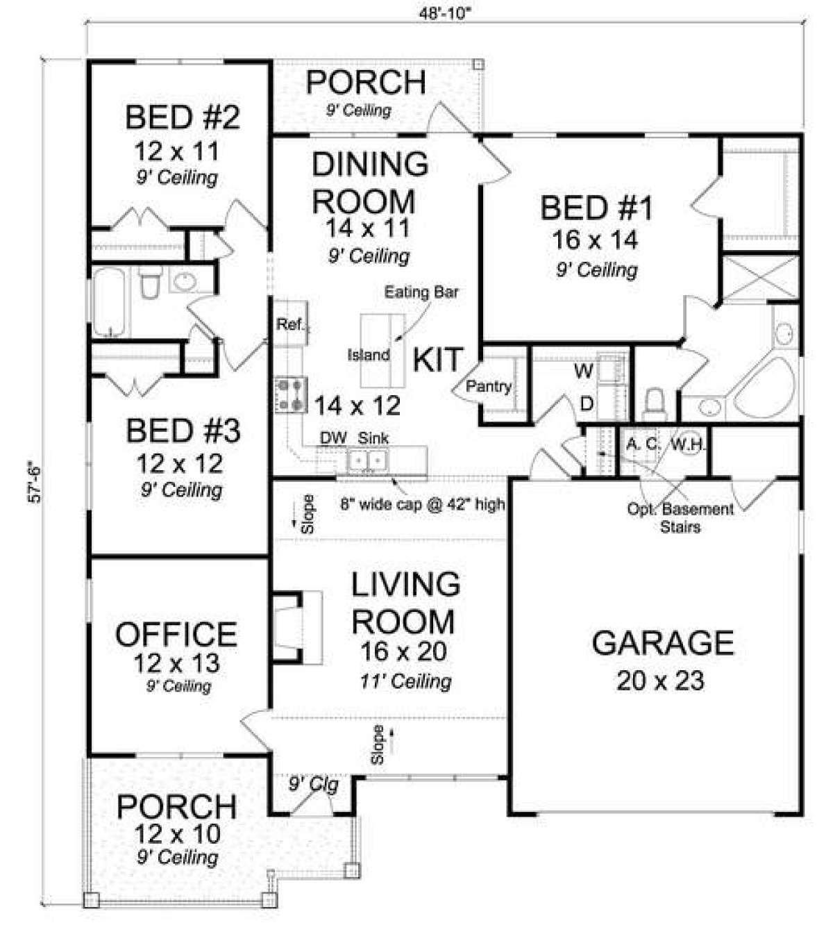 Floorplan 1 for House Plan #4848-00321