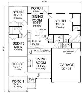 Floorplan 1 for House Plan #4848-00321