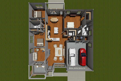 Overhead First Floor for House Plan #4848-00321