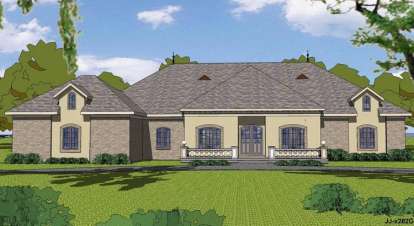 European House Plan #6471-00083 Elevation Photo