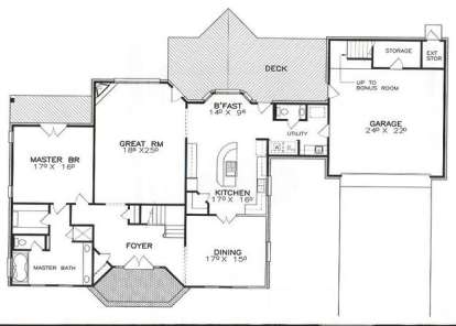 Floorplan 1 for House Plan #6471-00087