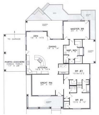 Floorplan1 for House Plan #6471-00088