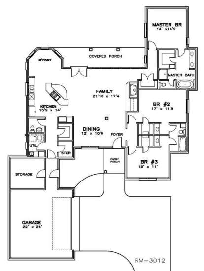 Floorplan1 for House Plan #6471-00091