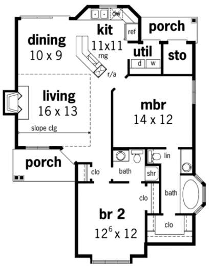 Floorplan 1 for House Plan #048-00006
