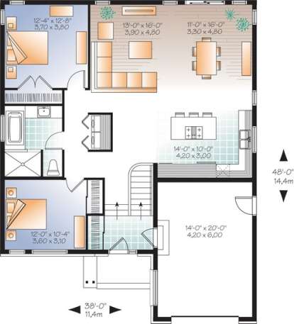 Floorplan1 for House Plan #034-01058
