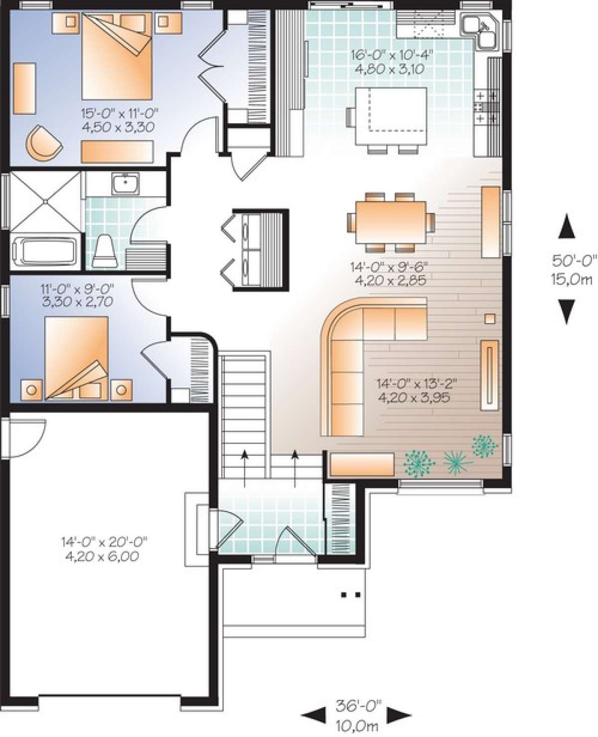 Floorplan 1 for House Plan #034-01059