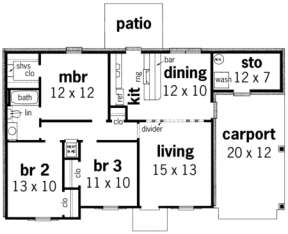 Floorplan 1 for House Plan #048-00007