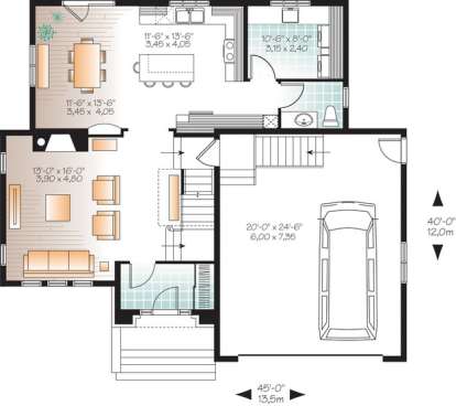 Floorplan 1 for House Plan #034-01060