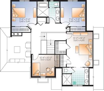 Floorplan 2 for House Plan #034-01060
