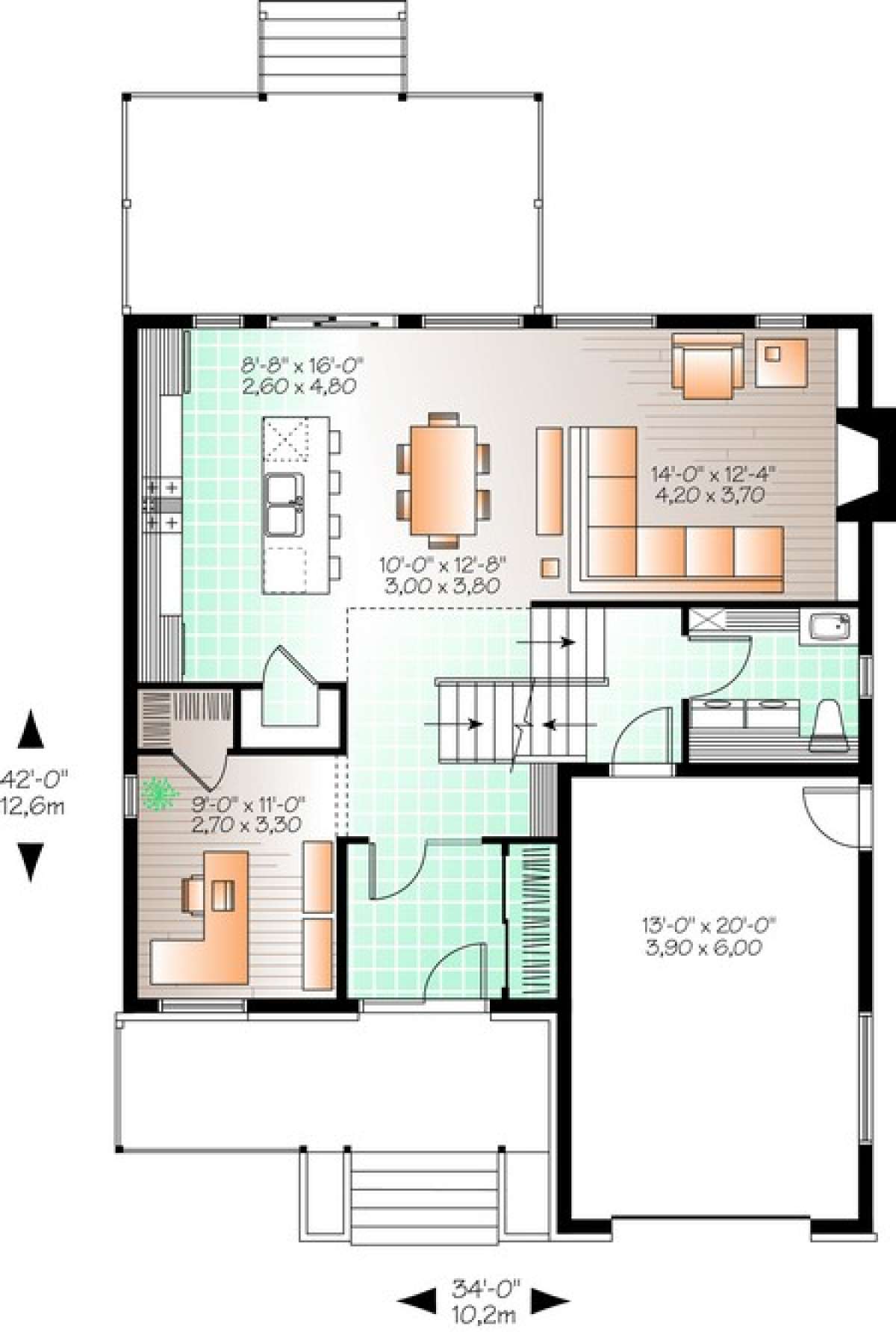Main Floor for House Plan #034-01061
