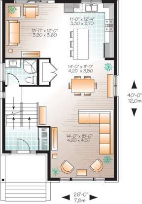 Floorplan 1 for House Plan #034-01062