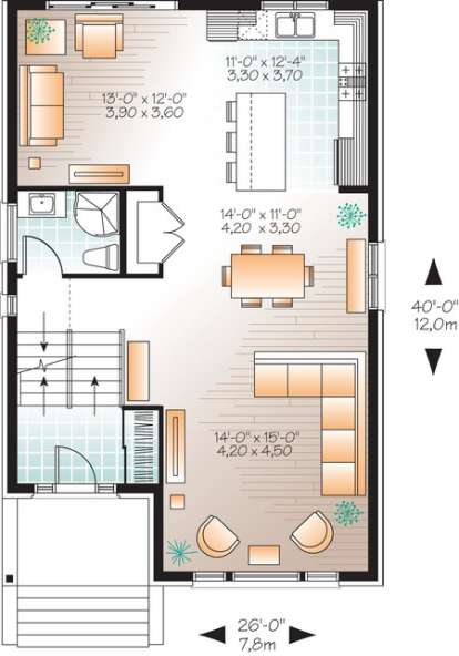 Floorplan 1 for House Plan #034-01062