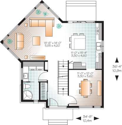 Floorplan 1 for House Plan #034-01063