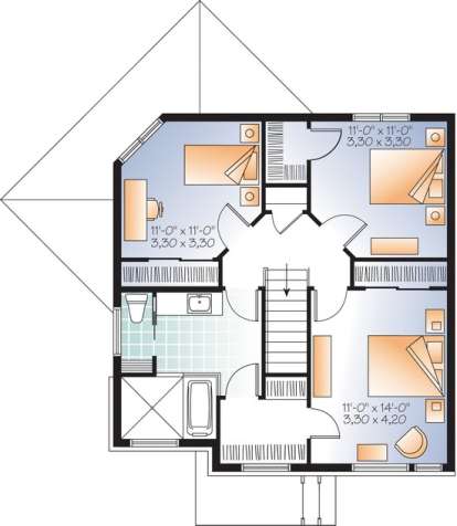 Floorplan 2 for House Plan #034-01063