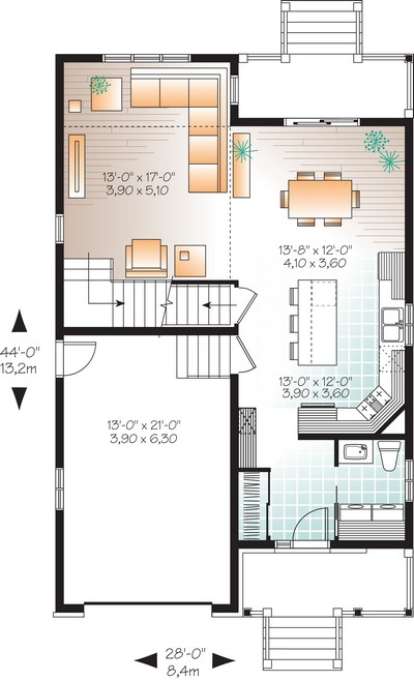 Floorplan 1 for House Plan #034-01064