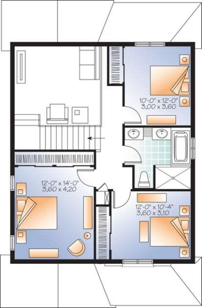 Floorplan 2 for House Plan #034-01064