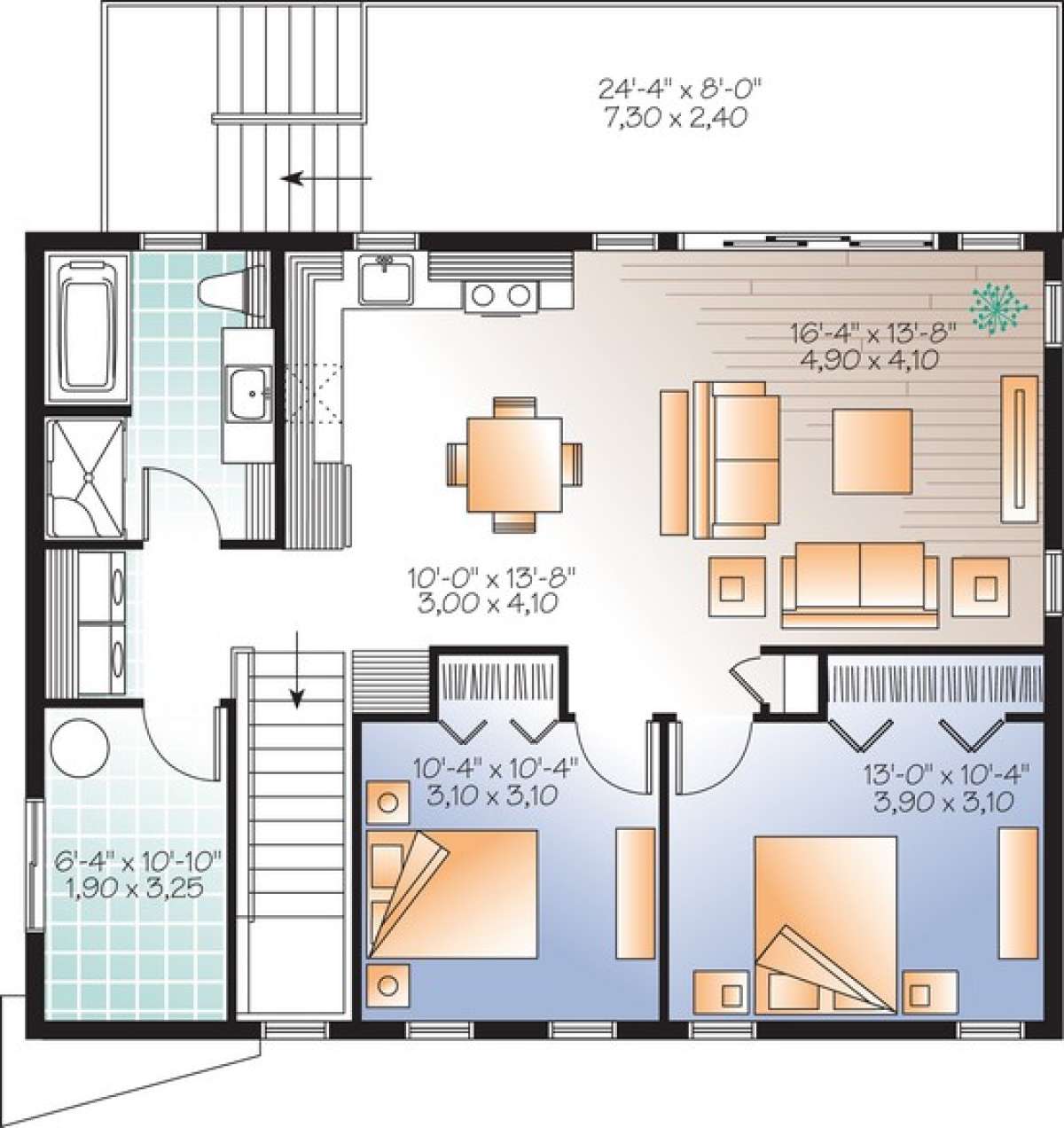 Floorplan 1 for House Plan #034-01065