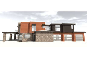 Mid Century Modern House Plan #028-00067 Elevation Photo