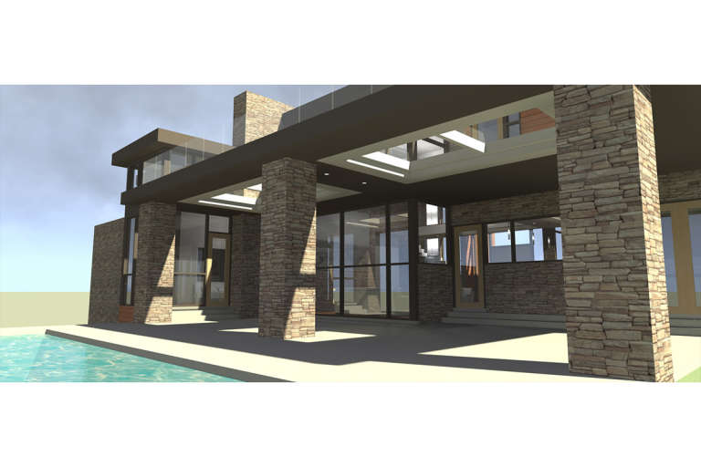 Mid Century Modern House Plan #028-00067 Additional Photo